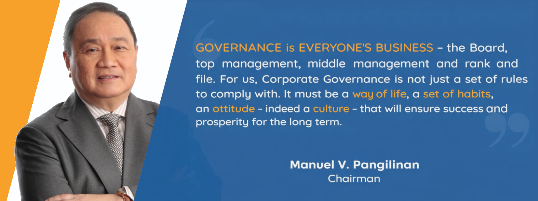 Manuel V. Pangilinan - Corporate Governance Quote